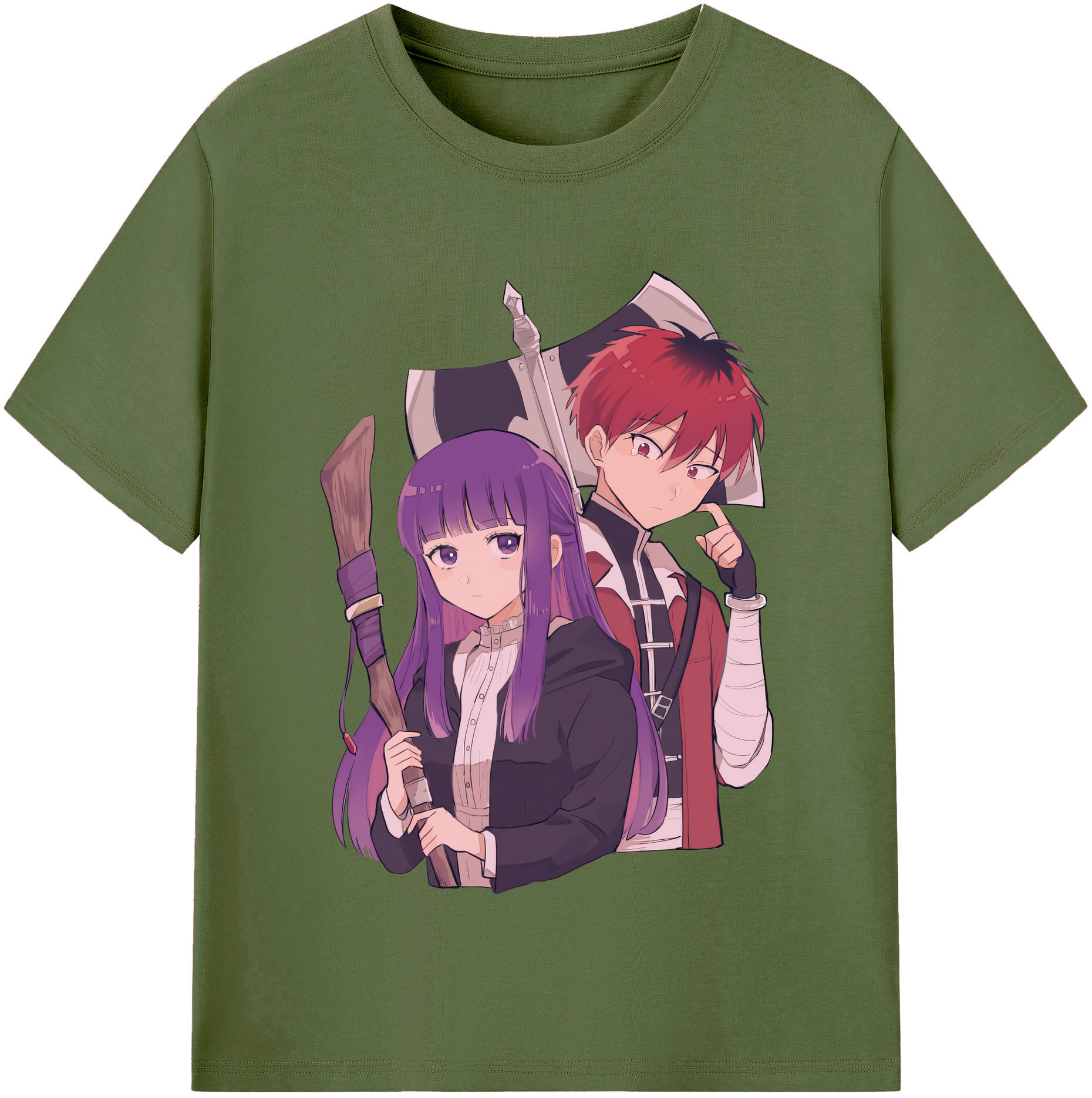 （画像用） 葬送のフリーレン Frieren 綿100％半袖Tシャツ（フロントプリント）